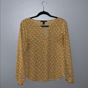 Forever 21 White and Yellow Floral Blouse